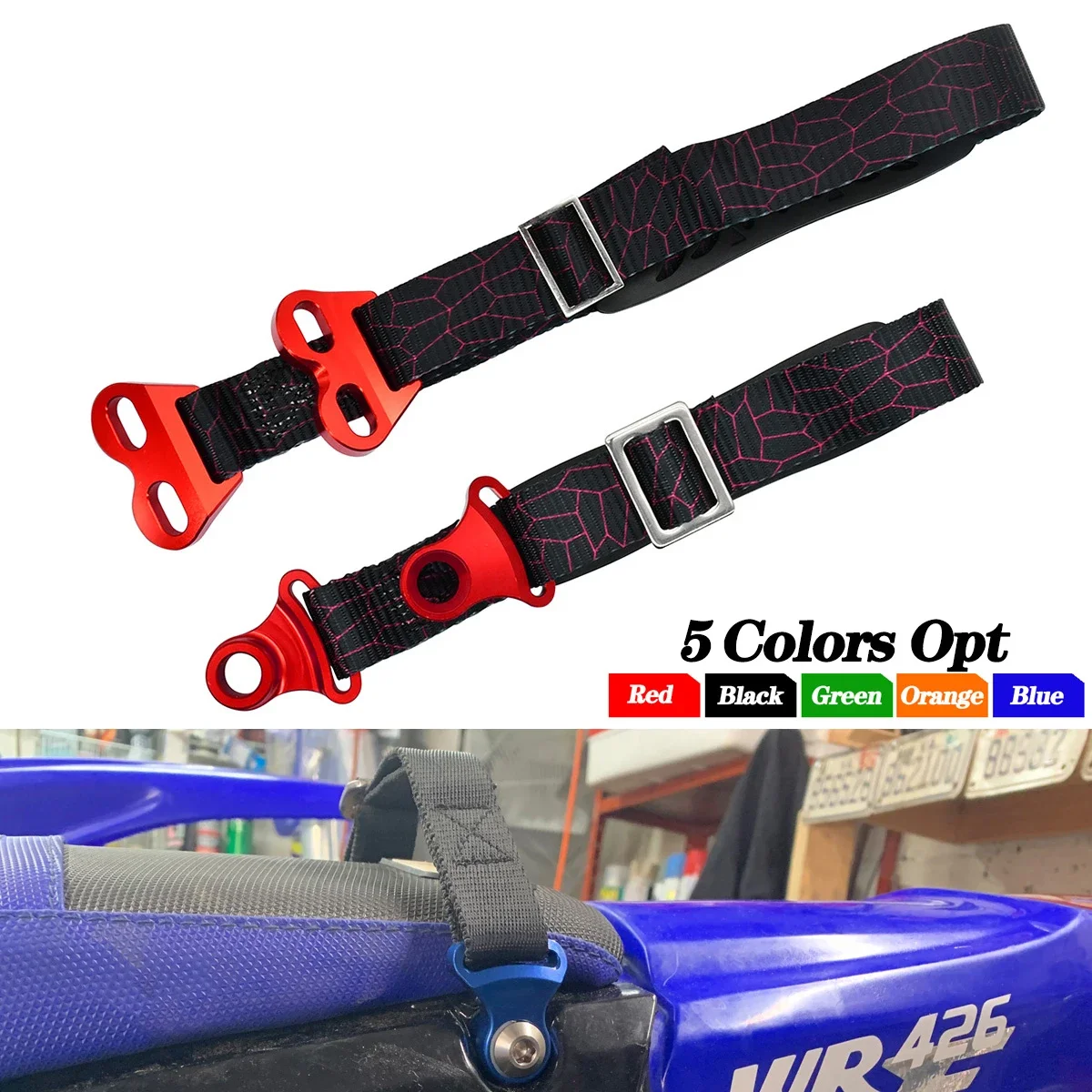 New CNC Front Rear Rescue Strap Sling Pull Belt For HONDA YAMAHA KAWASAKI CR CRF XR YZ WR WRF KXF KLX 85 125 150 250 450 R RX F