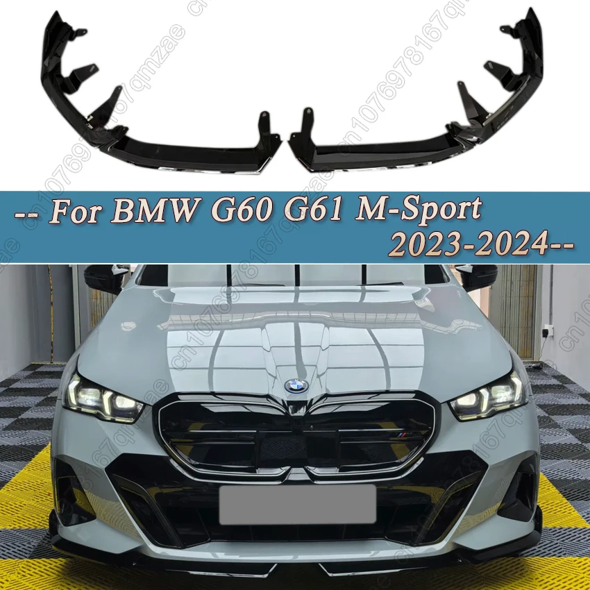 

Front Bumper Chin Splitters Lip Spoiler Body Kits For BMW G60 G61 520d 530e 550e i5 M60 M-Sport 2023-2024 ABS Car Accessories