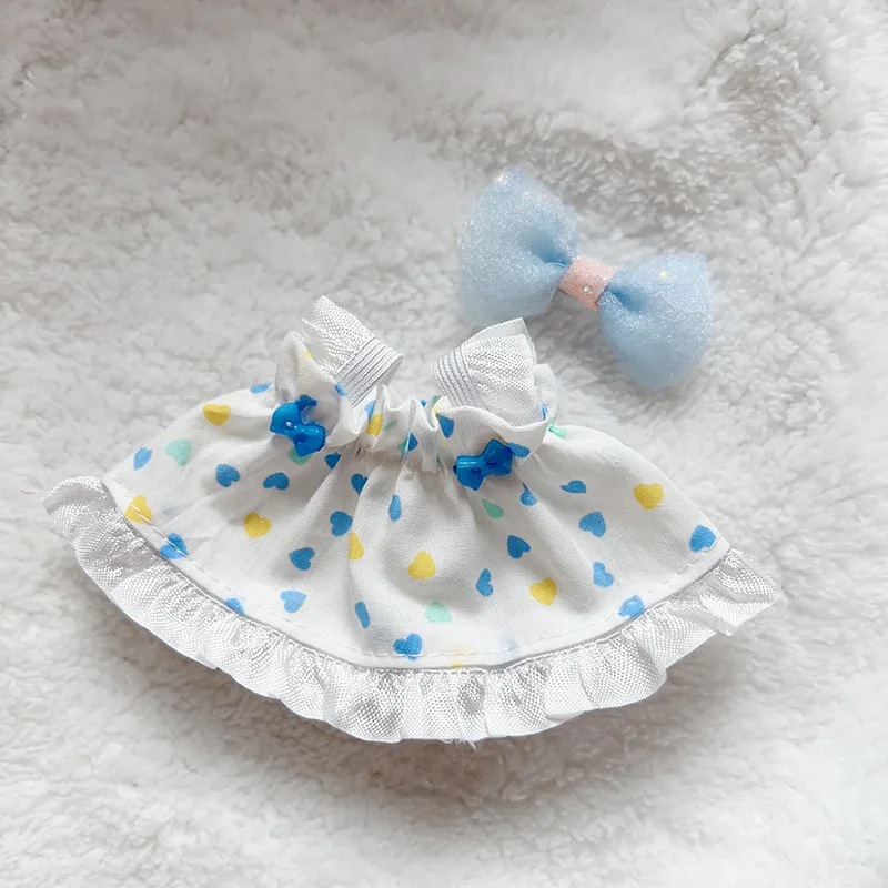 

Mini Plush Doll's Clothes Bud Skirt with Pearl Hair Accessory Labubu I II Idol Dolls Korea Kpop Doll DIY Clothing Gifts