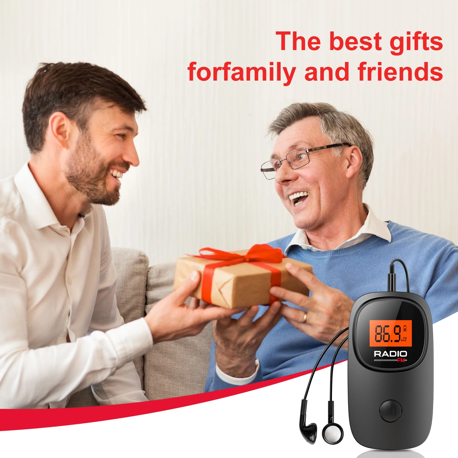 Pocket FM Radio - Digital Tuning, Crystal Clear Reception, 6 Presets | Long Playtime AAA Battery | Perfect for Walking, Jogging,