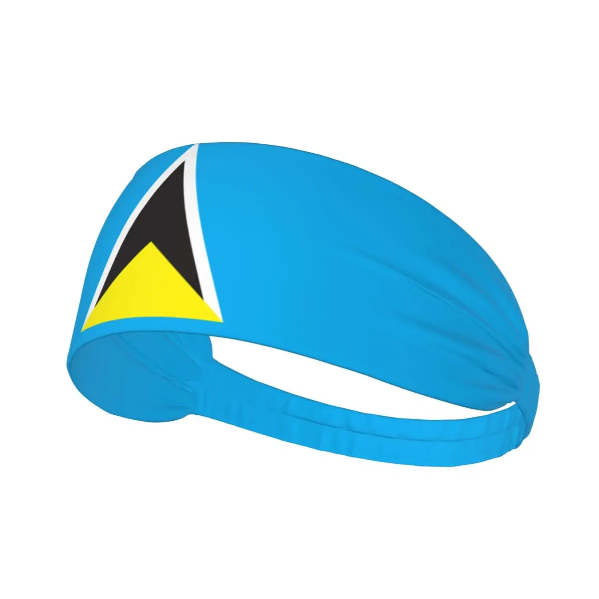Flag Map Of Saint Lucia Elastic Hair Band Yoga Headband Makeup Hair Hoop Headwrap