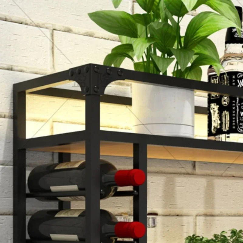 Modern Wine Rack Wall Display Black Vertical Beer Storage Home Bar Cabinet Restaurant Commercial Bar Schrank Bar Decoration