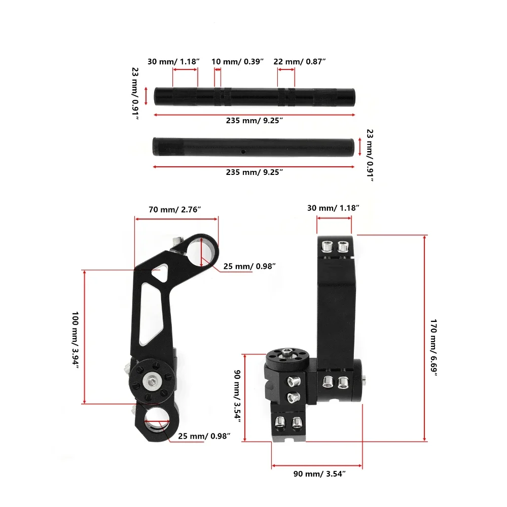 22mm Motorcycle Handlebar Adjustable Steering Handlebars Kit Black Silver Universal For Yamaha Scooter 125cc Dirt Bike Racing