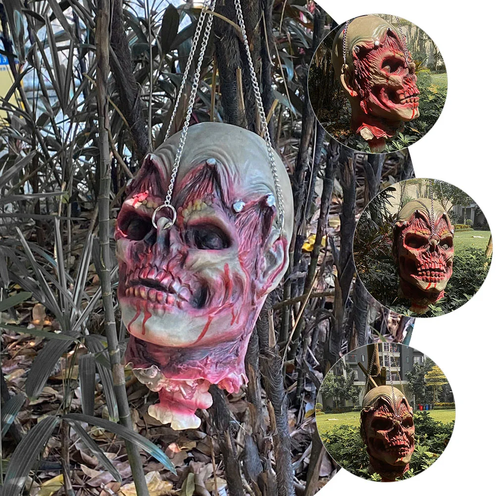 

Head Pendant Bloody Prank Prop Halloween Decorations Haunted House Props Human Parts Fake Body Mask Scary Horrifying