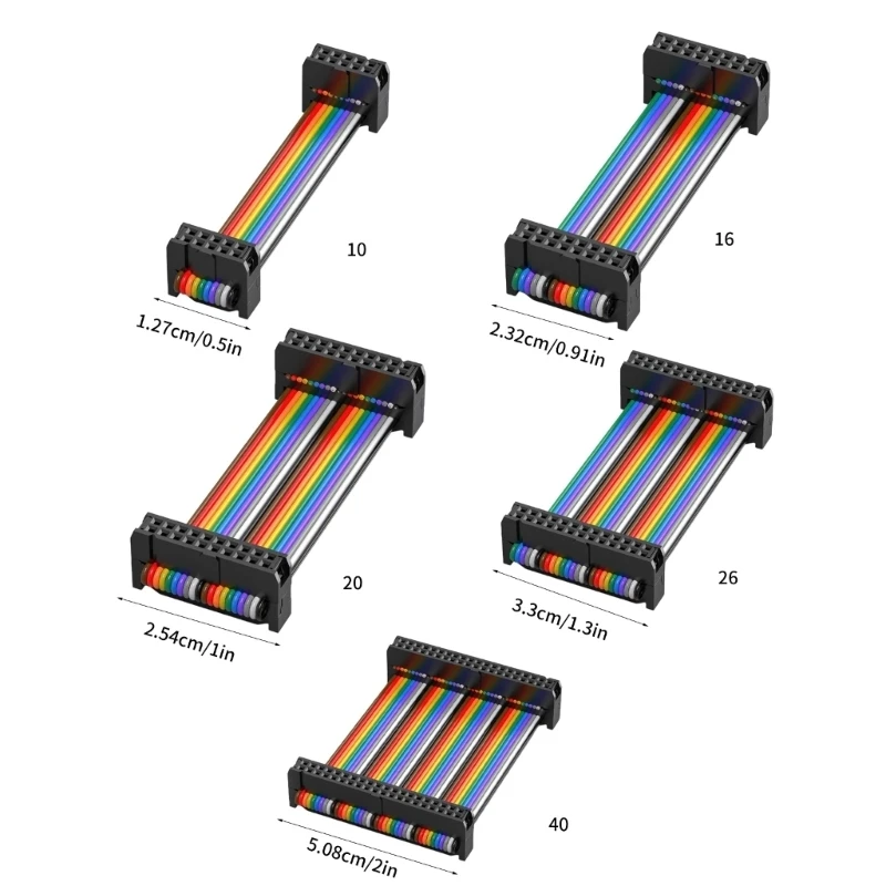 2.54mm 40Pin Terminal Colorful Flat Cable Connecting Wire Female to Female 83CF