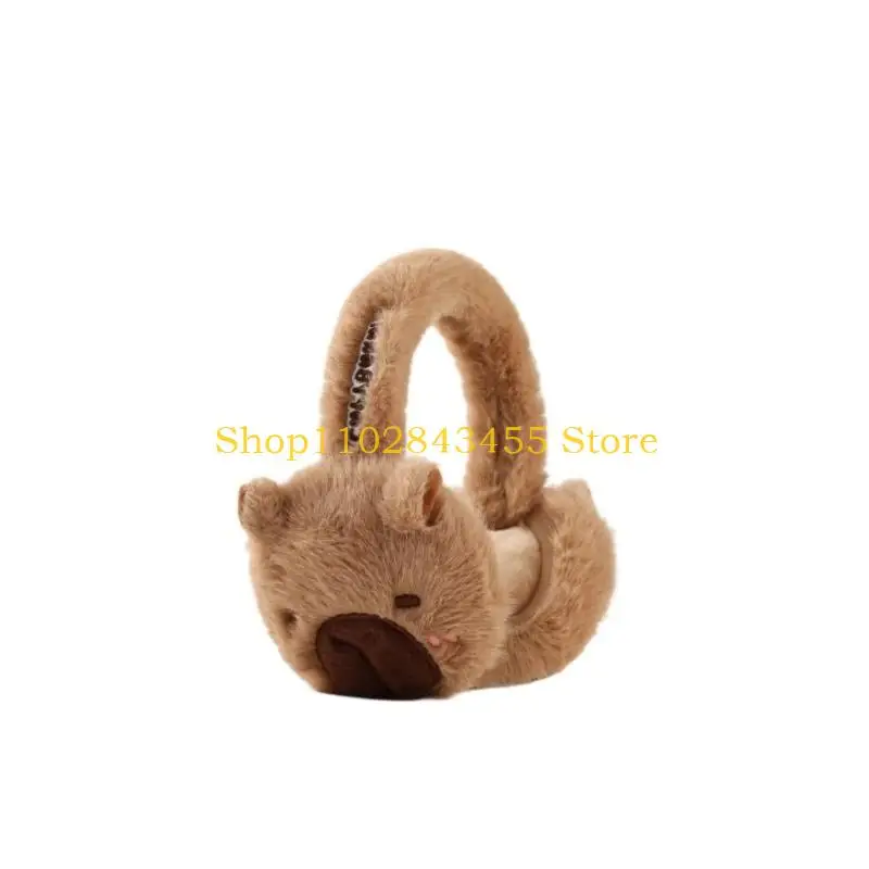 49MC Capybara Inspired Winter Ear Warmers Elastic Comfortable Coldproof Outdoor Activity Portable Unisex Accessory