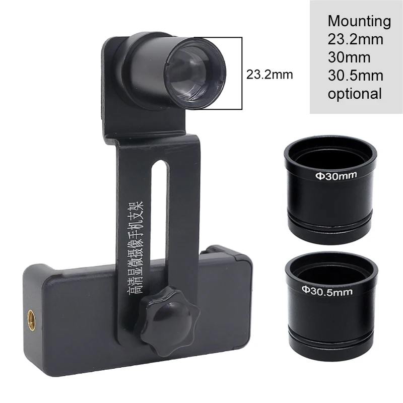 Cell Phone Mount Adapter Phone Clip with 10X Eyepiece Lens Take for Microscope Save Send Photo Video Diameter 23.2mm 30mm 30.5mm