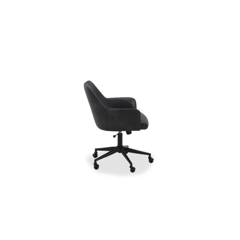 Greyson Office Chair, Black，High density foam， webbed seat suspension，Solid wood 25.20 x 23.82 x 32.28