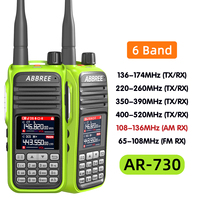 ABBREE AR-730 Air Band Walkie Talkie Multi Band 256CH NOAA VOX Type-C Chargin Wireless Copy Frequency  Amateur Two Way Ham Radio