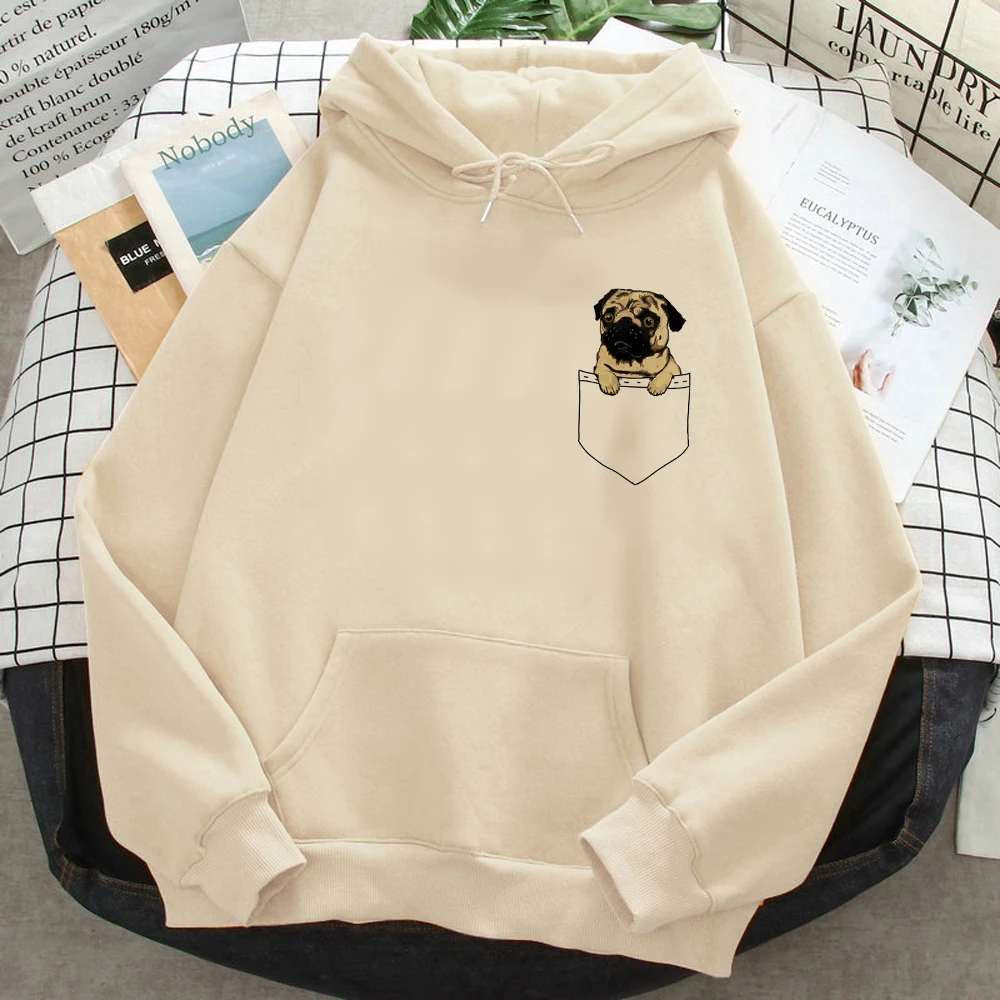 

Pug hoodies women 2023 Fleece gothic sweat y2k sweatshirts female harajuku pulls