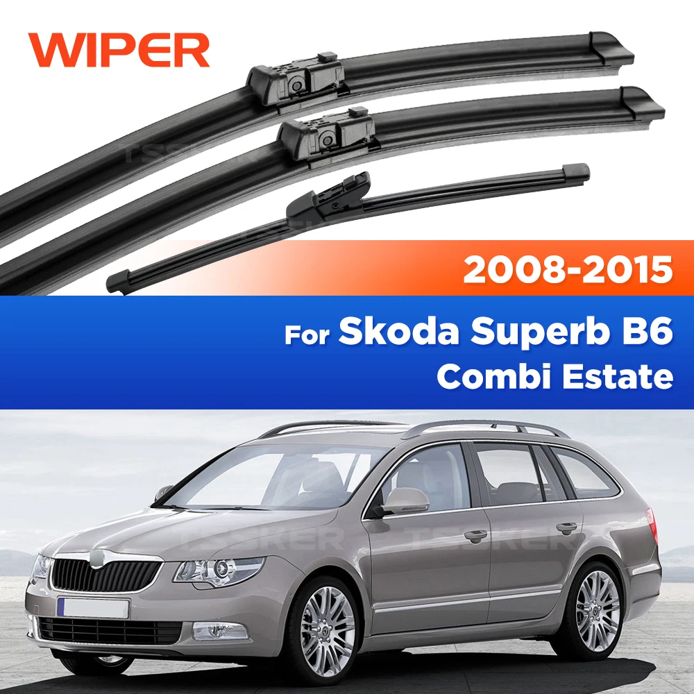 

For Skoda Superb B6 Combi Estate 2008-2015 2009 Wiper Front & Rear Wiper Blades Windshield Windscreen Window Brushes 24"+18"+16"