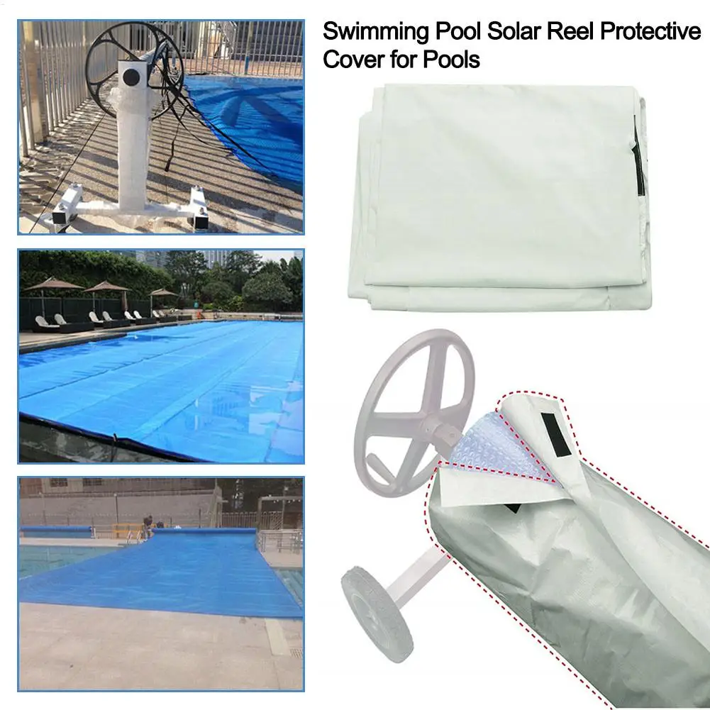 Cubierta impermeable para piscina, protector Solar a prueba de polvo, UV, carrete de rodillo