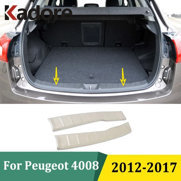 

For Peugeot 4008 2012-2017 Interior Rear Bumper Pad Protector Trim Tail Trunk Scuff Plate Cover Car Styling Accessories