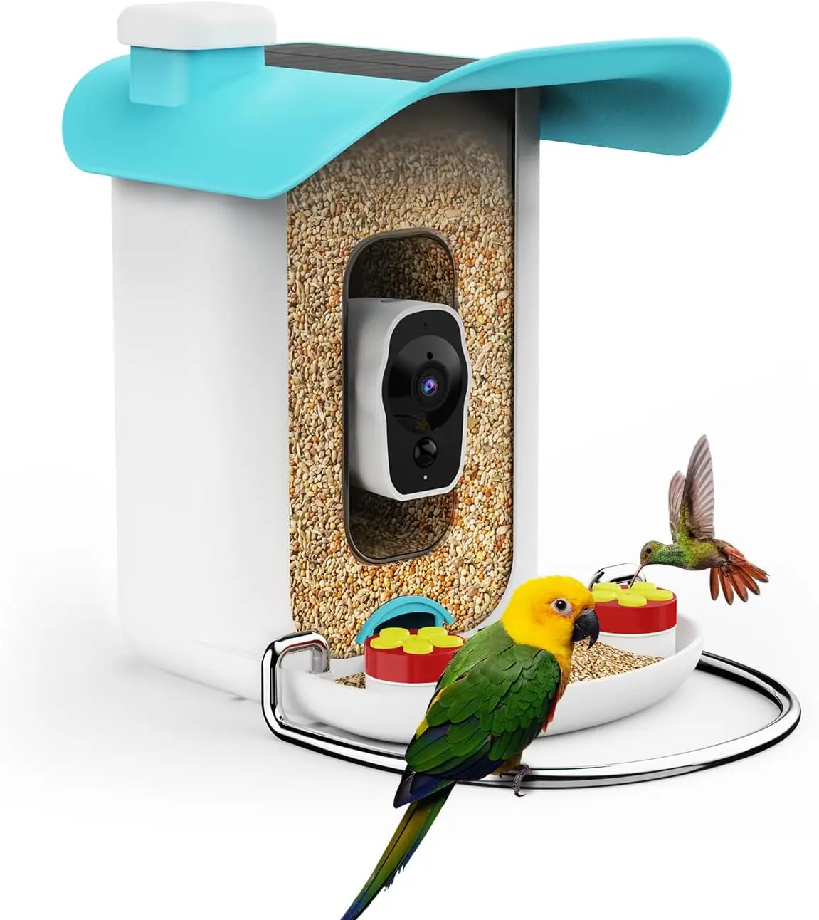 

Wholesale AI Waterproof Auto Capture Camera Solar Powered Charging Wifi App Install Small Animals Smart Bird Feeder With Camera