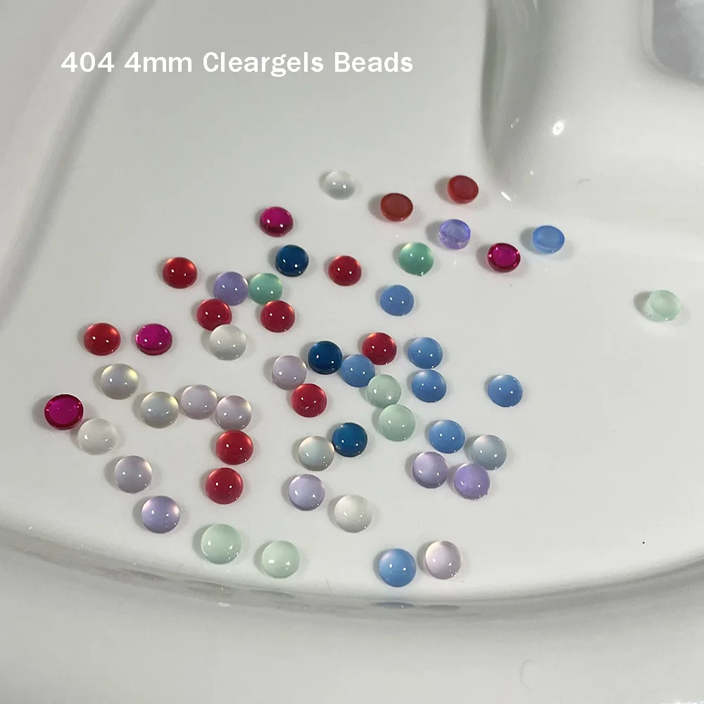 

-Cleargels Beads- 4MM Niche Design Jewelry Diamonds Translucency Cat Eye Semi Circular Resin Rhinestone Nail DIY Accessories 404