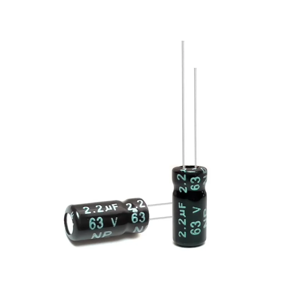 Non-Polarized Electrolytic Capacitor 63V 2.2uF NP 100Pcs 5x11mm Bipolar for Audio Crossover DIY