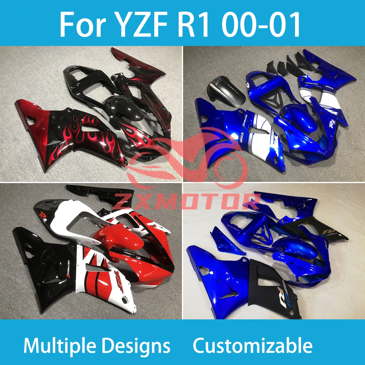 

YZF R 1 2000 2001 Full Fairings for Yamaha YZF R1 00 01 Motorcycle Full Set Body Plastics Set Bodywork Covers Fairing Kit