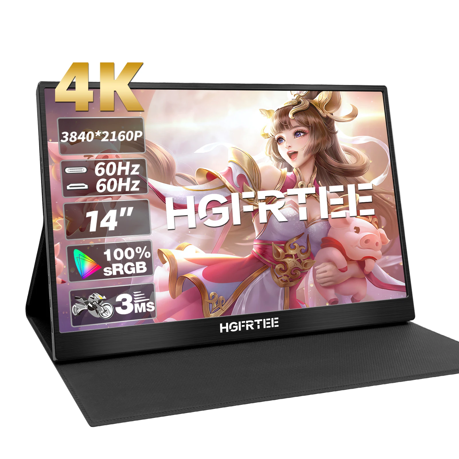 

14inch 4K 3840*2160 Portable Monitor ADS-IPS 100%SRGB Laptop Second Screen Game Expand Display For Xbox Switch