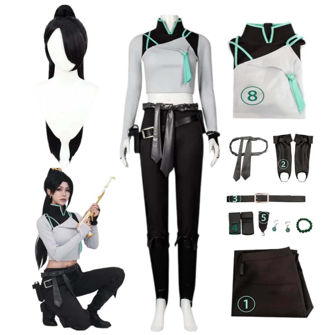 Game VALORANT Sage Cosplay Costume Wig Halloween Nanny New