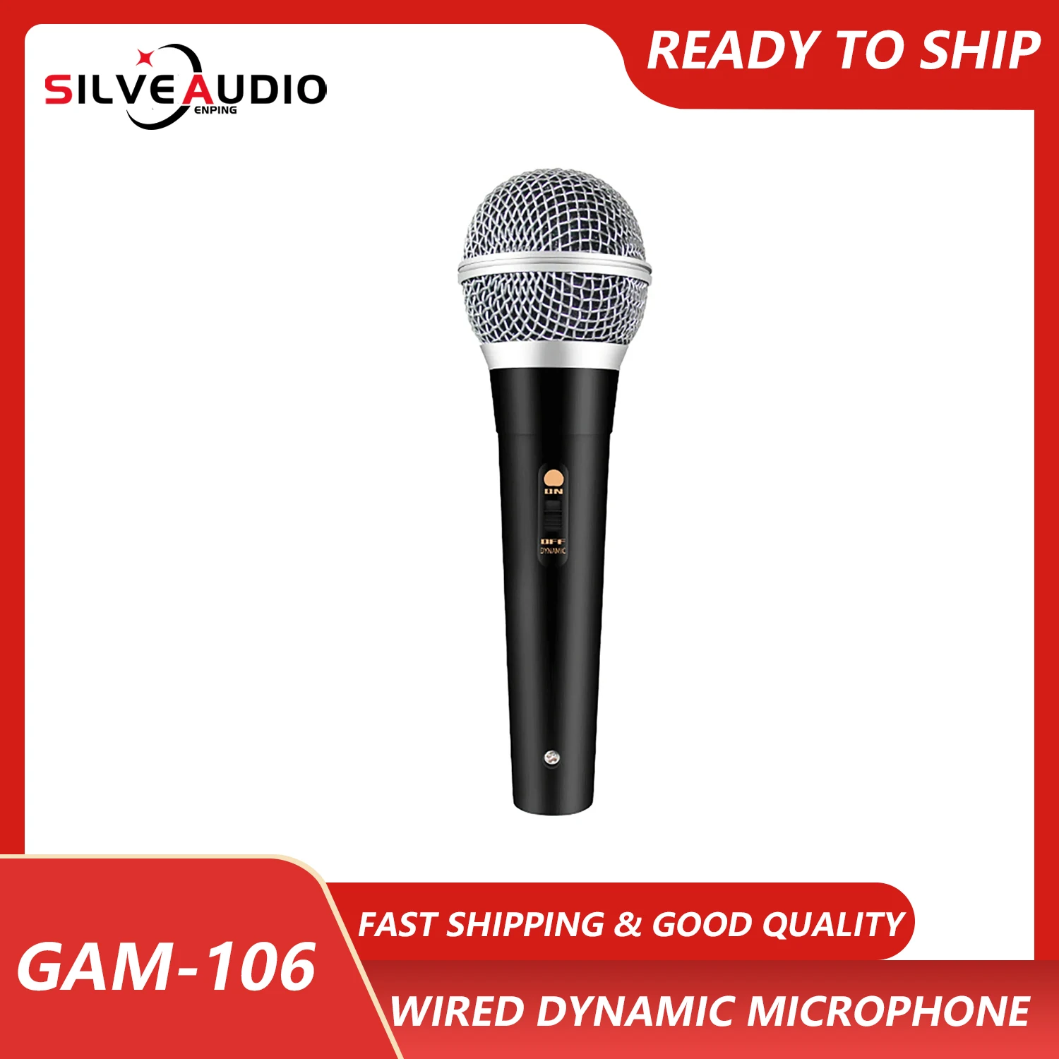 

GAM-106 wired microphone trolley speaker matching wired microphone K singer holding wire microphone dynamic microphone