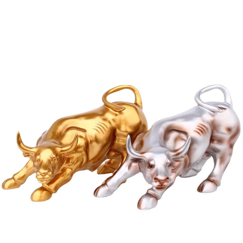 

Wall Street Bull Zodiac Bull Home Office Decorative Crafts Resin Handicraft Ornaments Room Decor Sculptures and Figurines