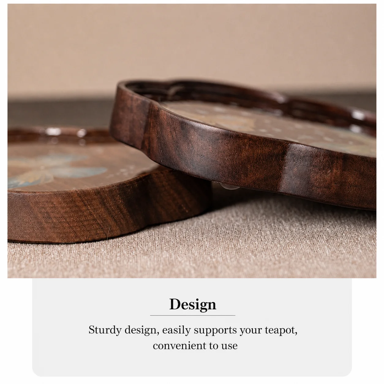 Table Decoration Decorative Nacre Inlaid Coaster Cup Coaster Raised Base Tea Cup Mat For Tea Preparation Private Tearoom Home