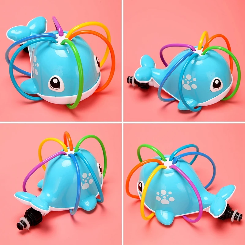 Water Spray Sprinkler For Kids Cute Whale Spray Water Toys With 6 Colorful Wiggle Tubes Outdoor Play Yard Games