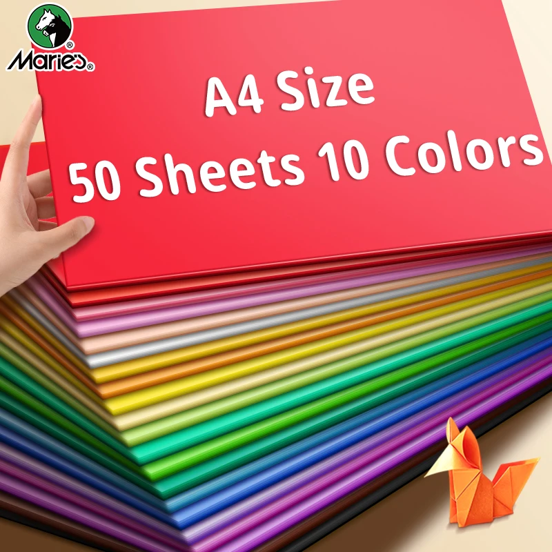 papel-colorido-para-origami-marie's-50-folhas-10-cores-tamanho-a4-materiais-artesanais-para-fazer-gruas-de-papel-papel-educacional