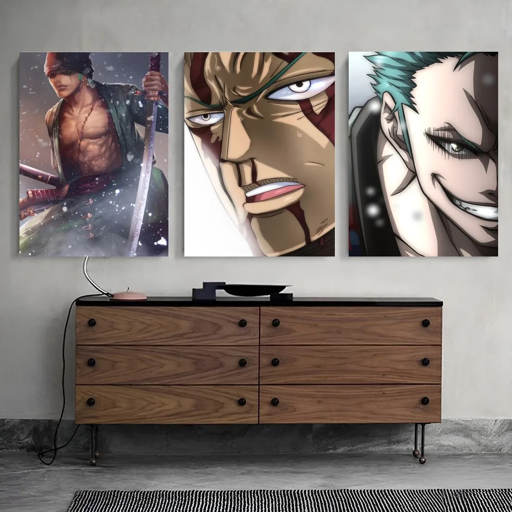 Anime O-one P-piece R-Roronoa Zoro Poster Print Home Living Room Bedroom Entrance Bar Restaurant Cafe Art Painting Decoration