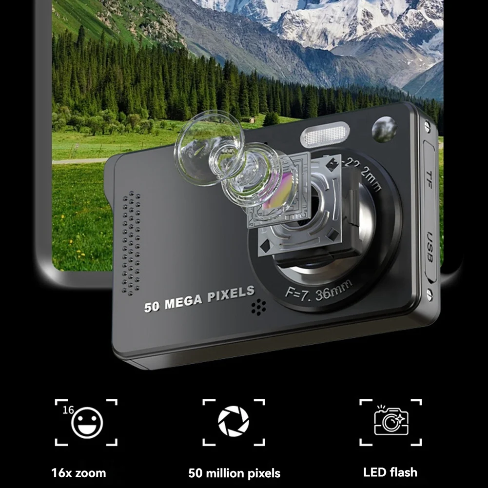 ABJN-M08 Digital Camera Ccd Small Camera For Students Small Portable Retro Campus Card Machine Memory Card