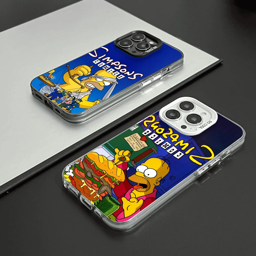 

Cartoon funny T-The S-Simp S-Sons phone case FUNDA for iPhone 12 11 13 14 15 16 17Max Pro Plus Mini Color Protective Case