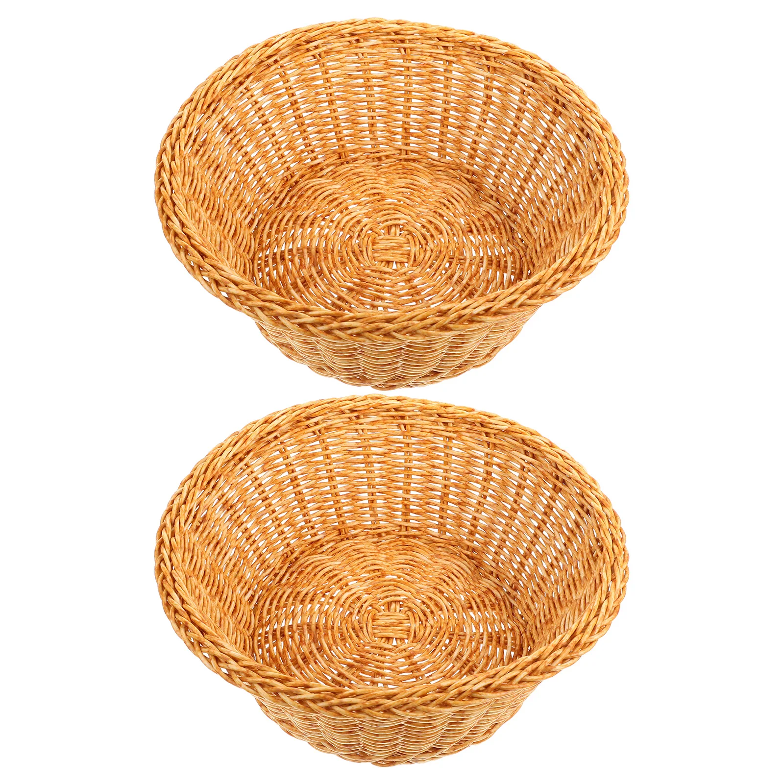 

2 шт. тканая пластиковая корзина для хлеба, органайзер для хранения картофеля фри, круглый контейнер для еды, мелочей, домашний подарок в естественном стиле для дома