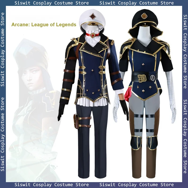 

Anime Arcane Game LOL Costume Caitlyn Vi Cosplay Suits Props Accessories Hat Ornament Holiday Party Carnival Dress Up Uniform