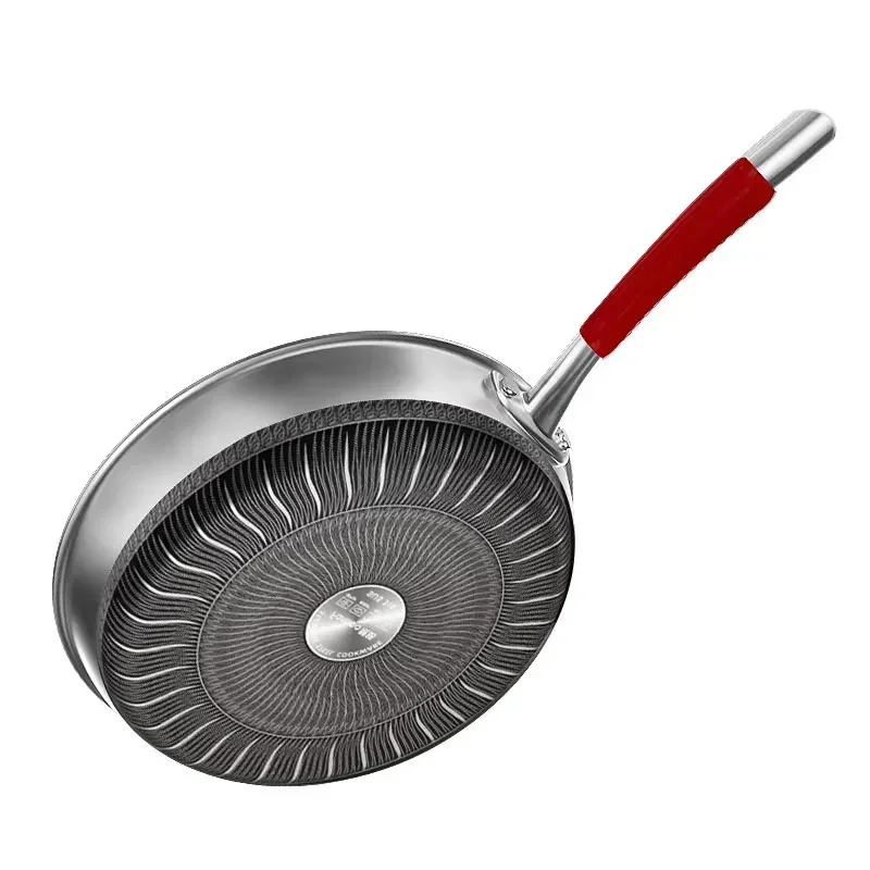 Nonstick Frying Pan 316L Medical Antibacterial Stainless Steel Pan 28/30/32cm Kitchen Nonstick Cooking Induction Pan