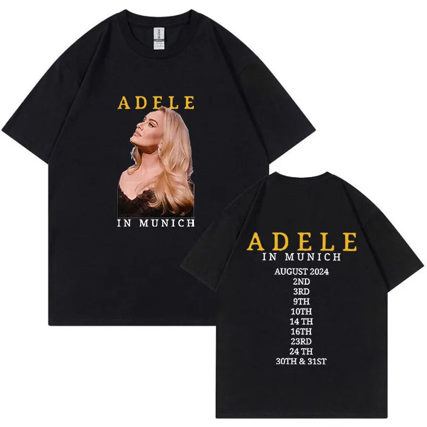 Adele Munich Tour 2024 New Graphic T Shirt Man Women Aesthetic Retro Fashion T-shirts Summer Oversized Cotton T-shirt Streetwear