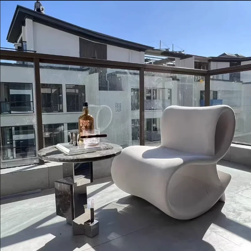 كرسي ترفيهي على شكل خاص من الألياف الزجاجية بتصميم عصري وبسيط ومبتكر، كرسي فردي لمكتب مبيعات المنزل #3