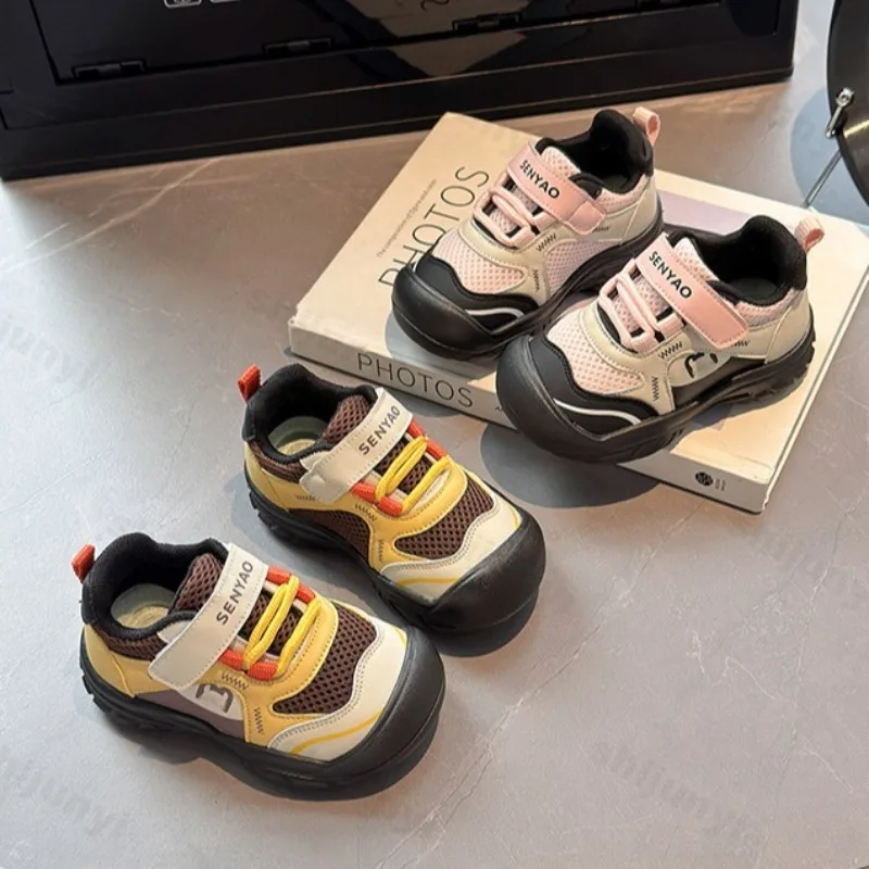 Children's Mesh Breathable Low Top Casual Sports Shoes 2025 Autumn Boys' Soft Sole Comforatble Fashion Versatile Chunky sneakers