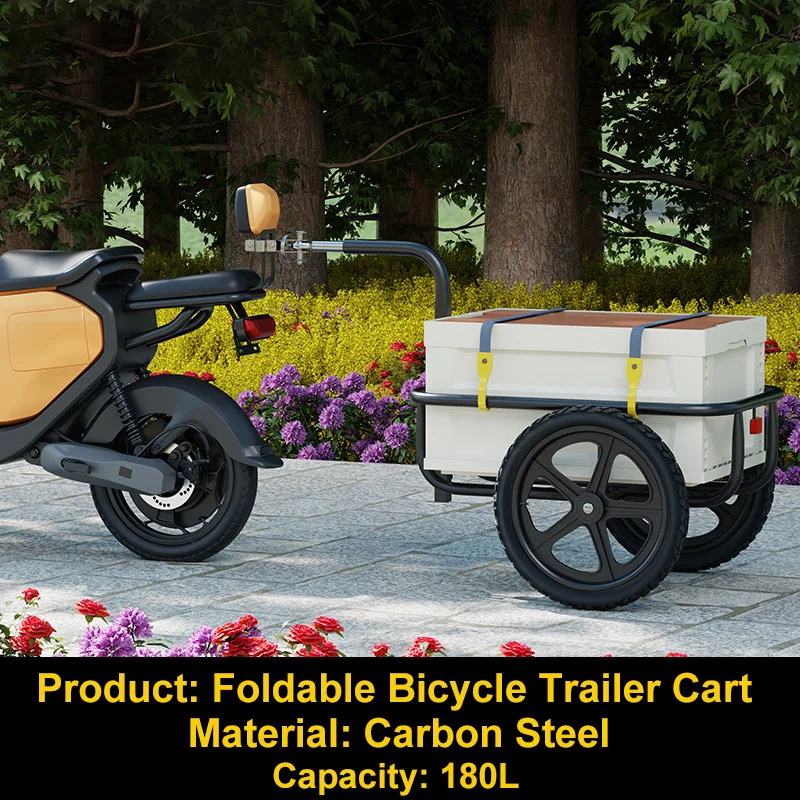 

Foldable Bicycle Trailer Cart Truck Cargo Bike Trolley Pannier Rack Parts Scooter Electric Bicycle Luggage Wagon Towing Sidercar