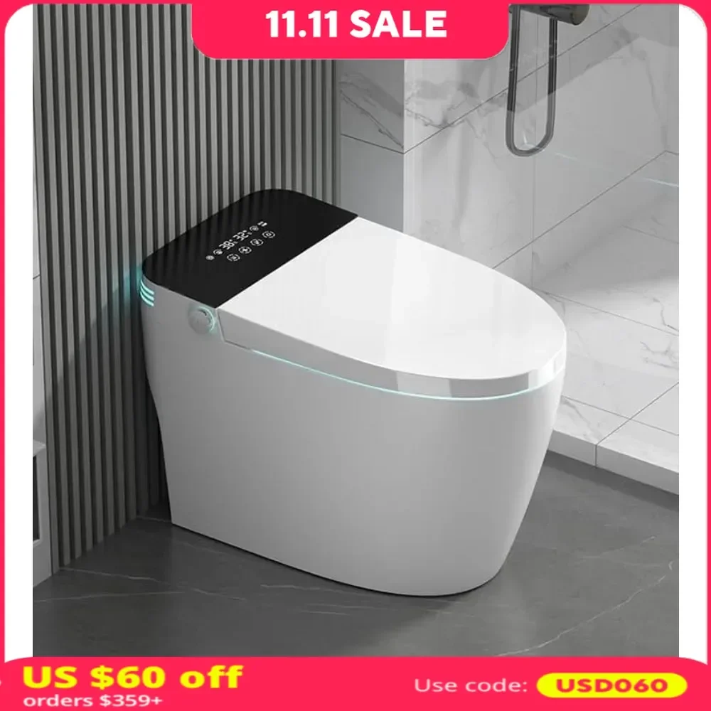 Smart Toilet,in One-piece Bidet Toilet Seat,Foot Sensor Flushing,Heated Seat、Remote Control Night Light,LED Display,Bidet Toilet