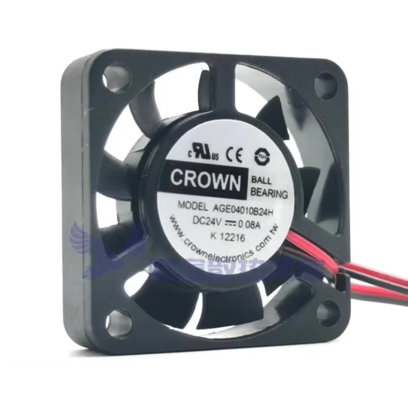 

CROWN AGE04010B24H DC 24V 0.08A 40x40x10mm 2-Wire Server Cooling Fan