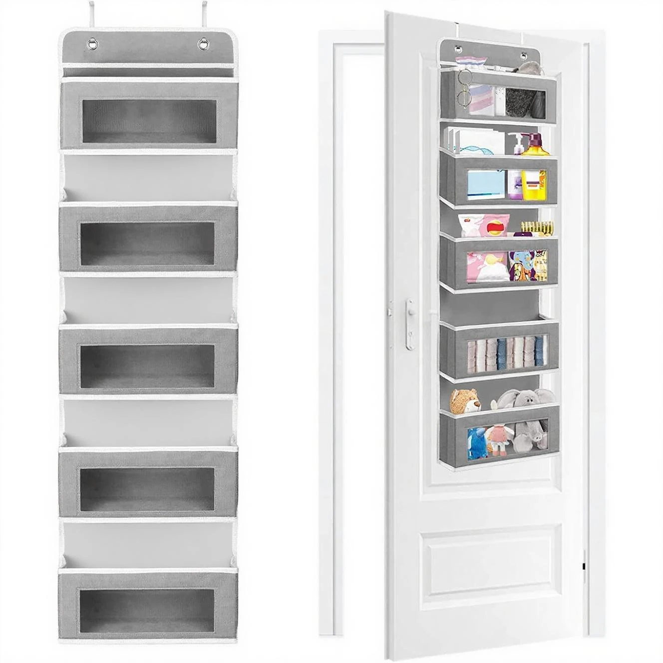 5-Shelf Hanging Storage Organizer - Behind Door, Anti-Tilt, 5 Large Capacity Pockets, Suitable for Bedroom, Bathroom