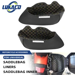 1 Paar schwarze Motorrad gestreckte Sattel tasche Einsatz Teppich Liner Sattel taschen Futter Universal für Harley Yamaha Honda Kawasaki