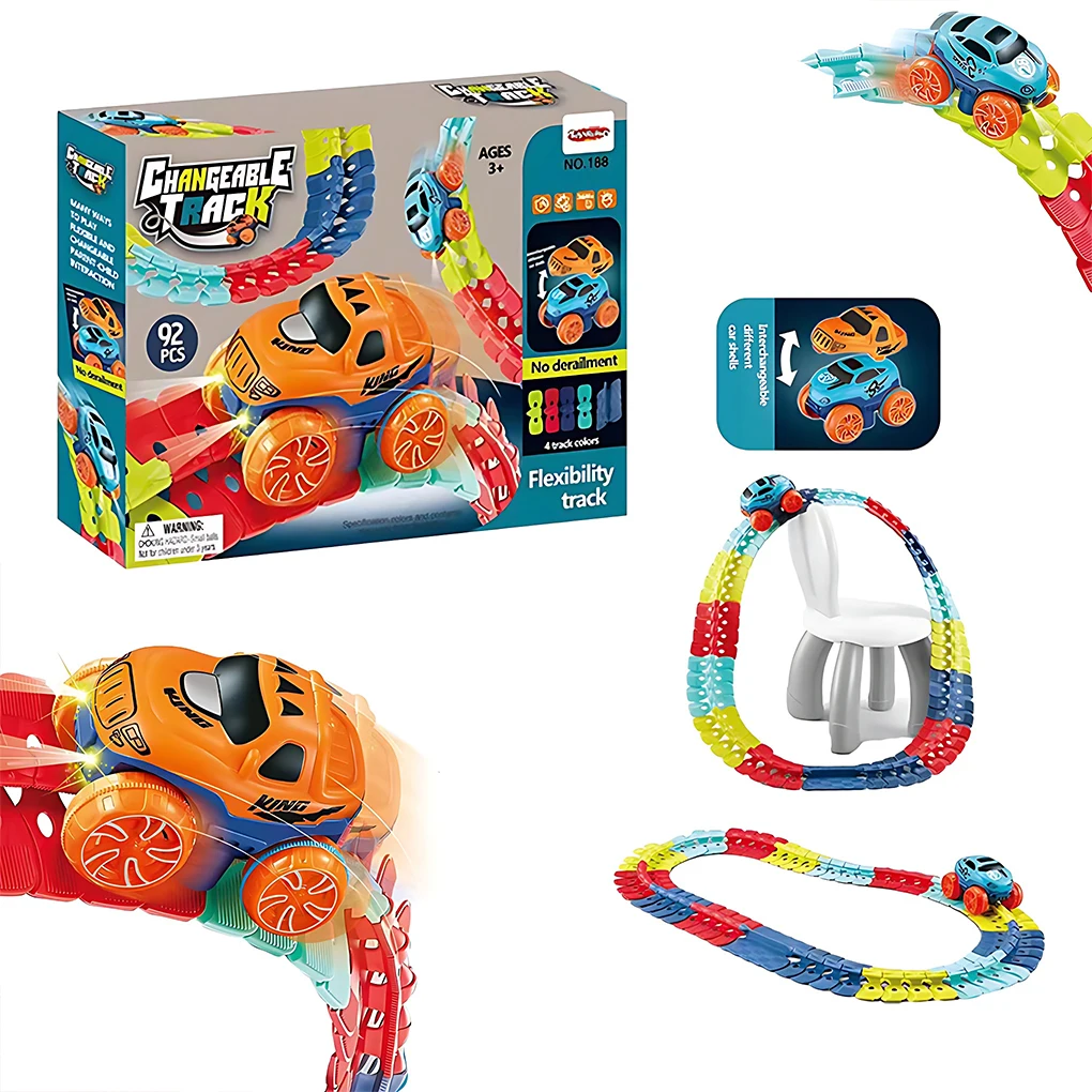 Raceauto-set ABS Gemaakt Scheurbestendig Lange levensduur Niet-scherp Gemonteerd racebaanspeelgoed Geen braam Type 1