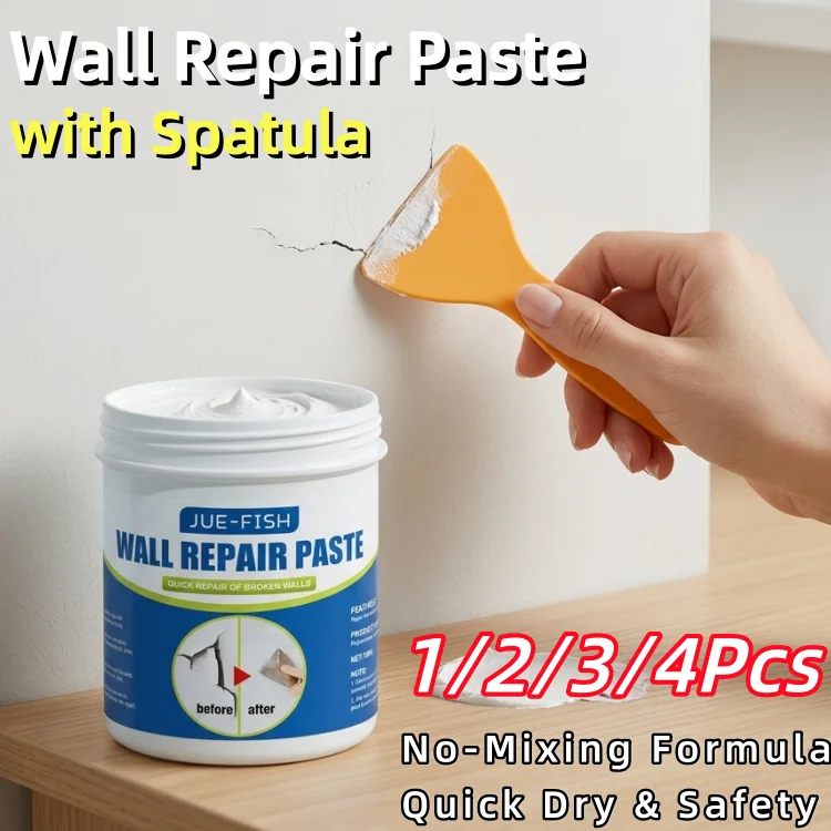 Waterproof Wall Repair Paste with Spatula No-Mixing Formula Multi Purpose Quick Dry Fix Wall Hole & Crack Home Restoration Tool