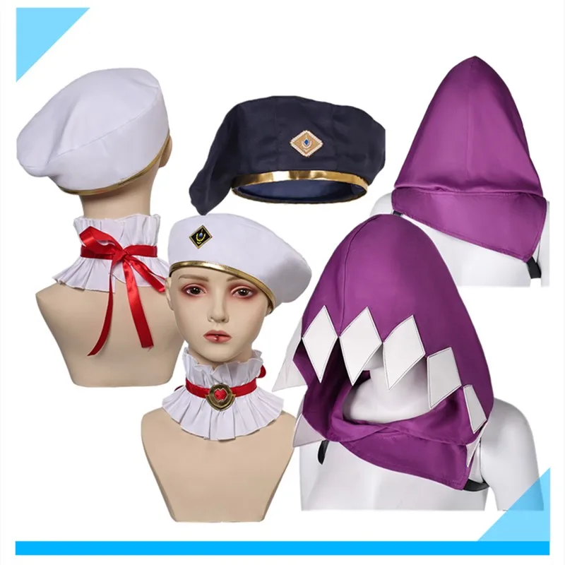 LoL Disguise Caitlyn Cap  Jinx Cosplay Hat Hooded Cape Nolen McGrady Arcane 2 Halloween Carnival Costume Accessories Headwear