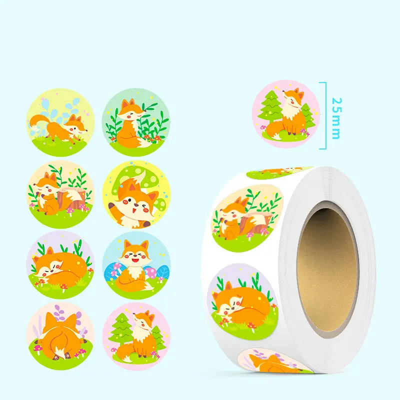 Wholesale Cartoon Cute Animal sIncentive stickers for primary school children Reward self-adhesive tape Stationery label stick