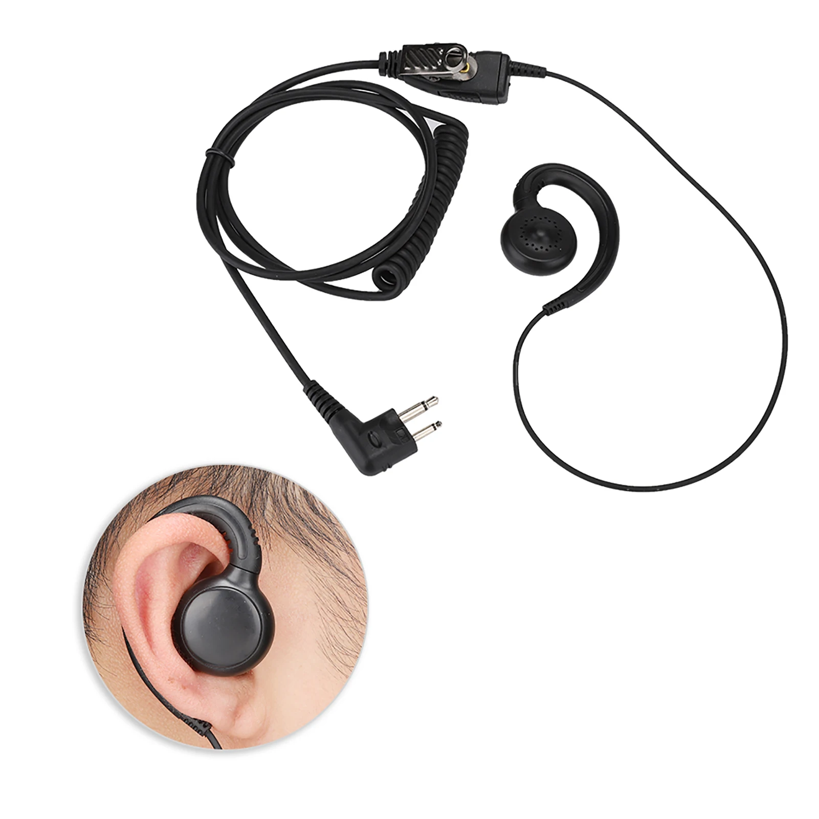 

Motorola Walkie Talkie Headset Mic - AEH3000-M1A Black, Clear Voice Two Way Radio Accessory