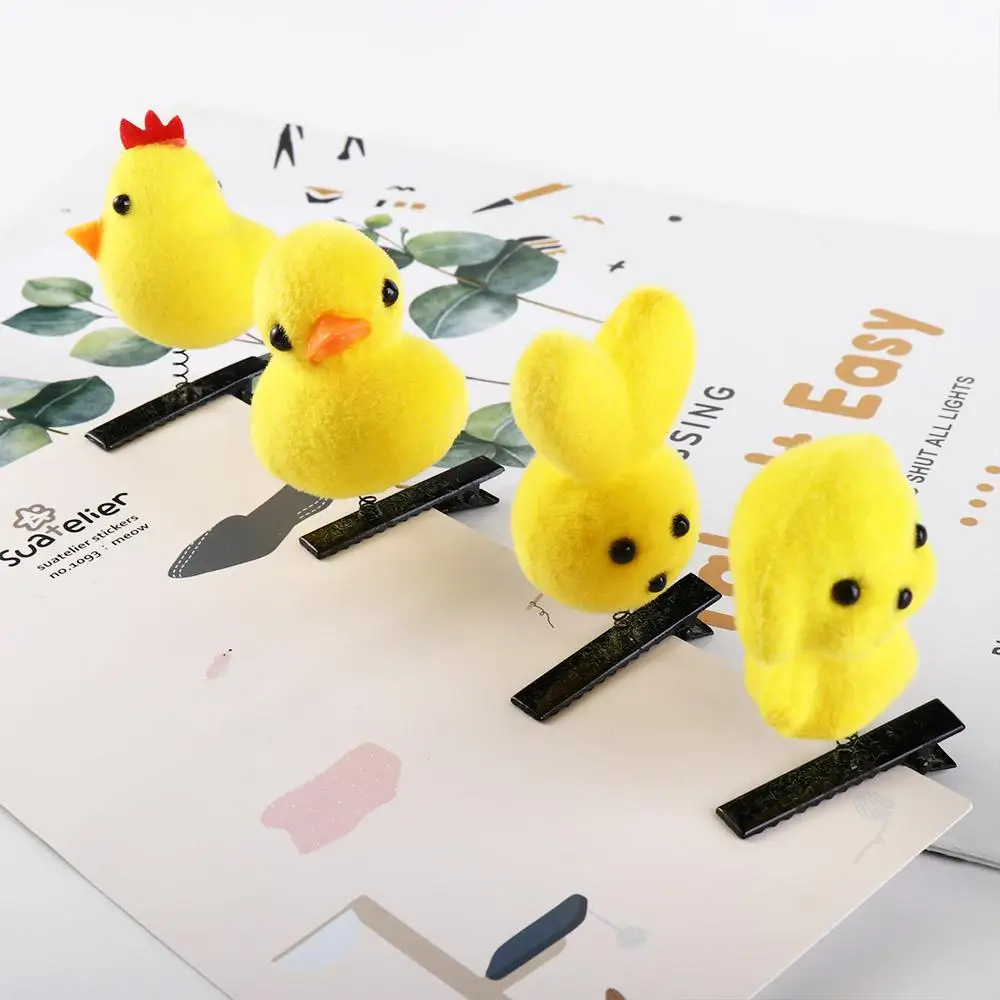 Rabbit Duck Hair Clip Fashion Plush Dog Chicken Barrettes Korean Style Cartoon Kids