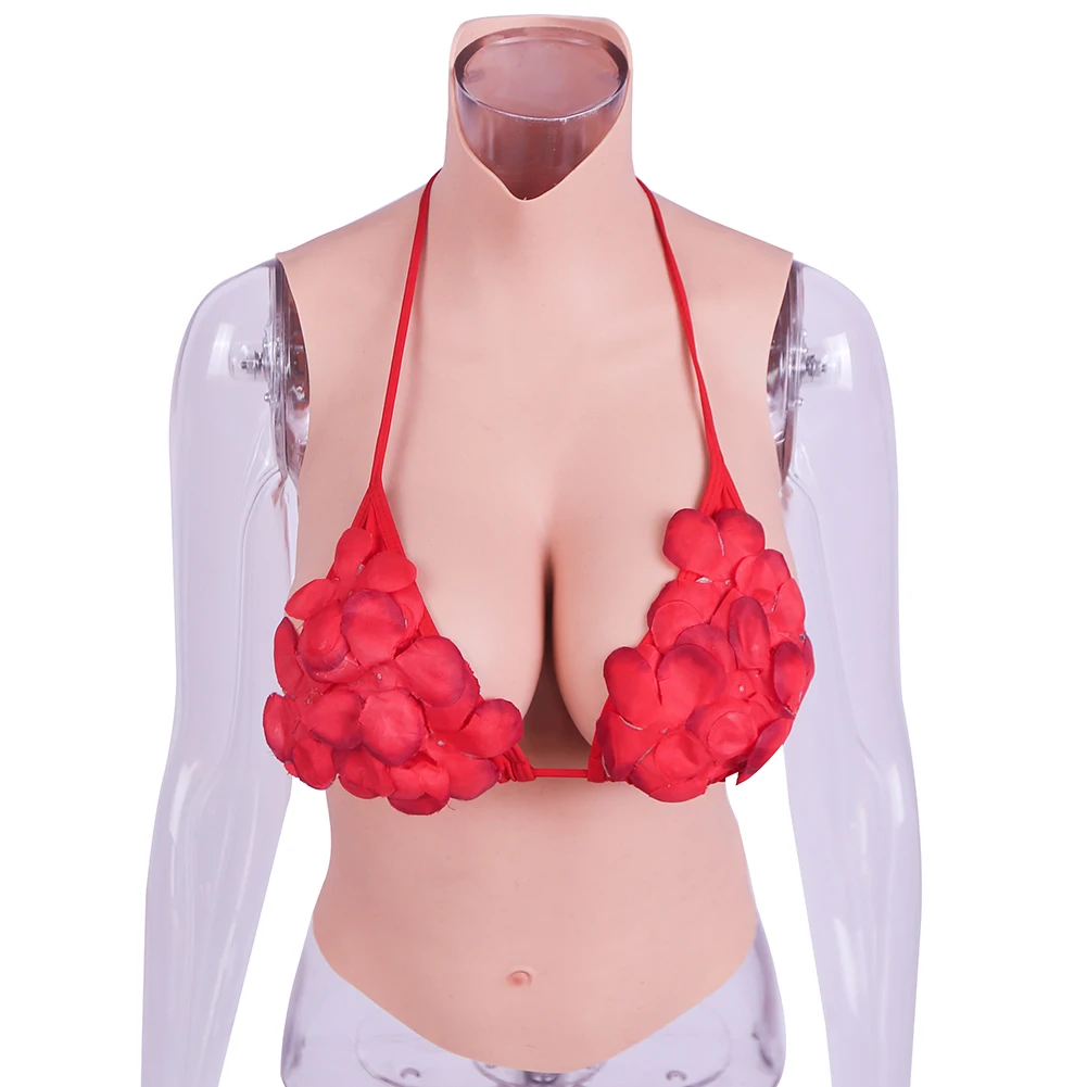 Half Body Breastplate Crossdresser Realistic Silicone Breast Forms Fake Boob K Cup Huge Tits for Transgender Drag Queen