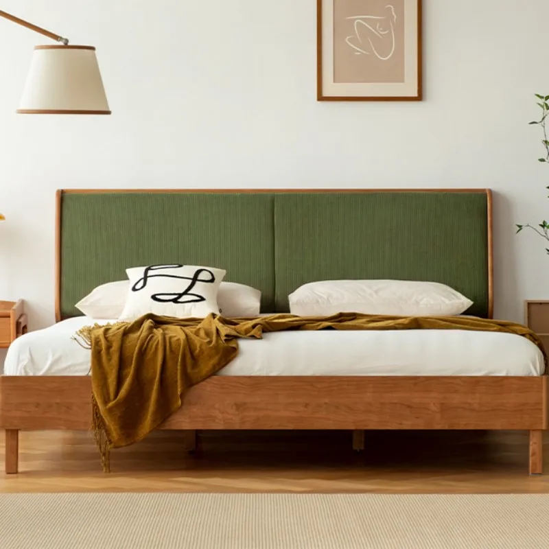 

Solid wood soft bag bed, cherry wood furniture